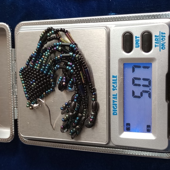 Multi-strand Iridescent Seed Bead Necklace And Matching Fringe Earrings - Picture 13 of 17